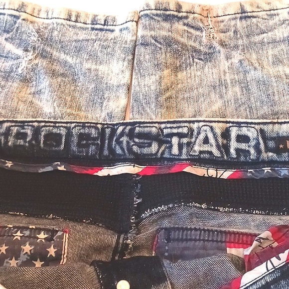 ROCKSTAR Acid Wash Distressed Men's Blue Jeans Size 42 - Picture 6 of 15
